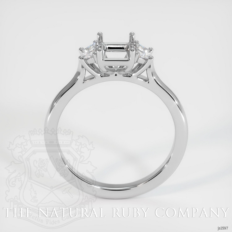 18K White Gold Three Stone Ring Setting