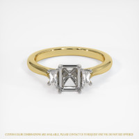 14K White & Yellow Three Stone Ring Setting Image