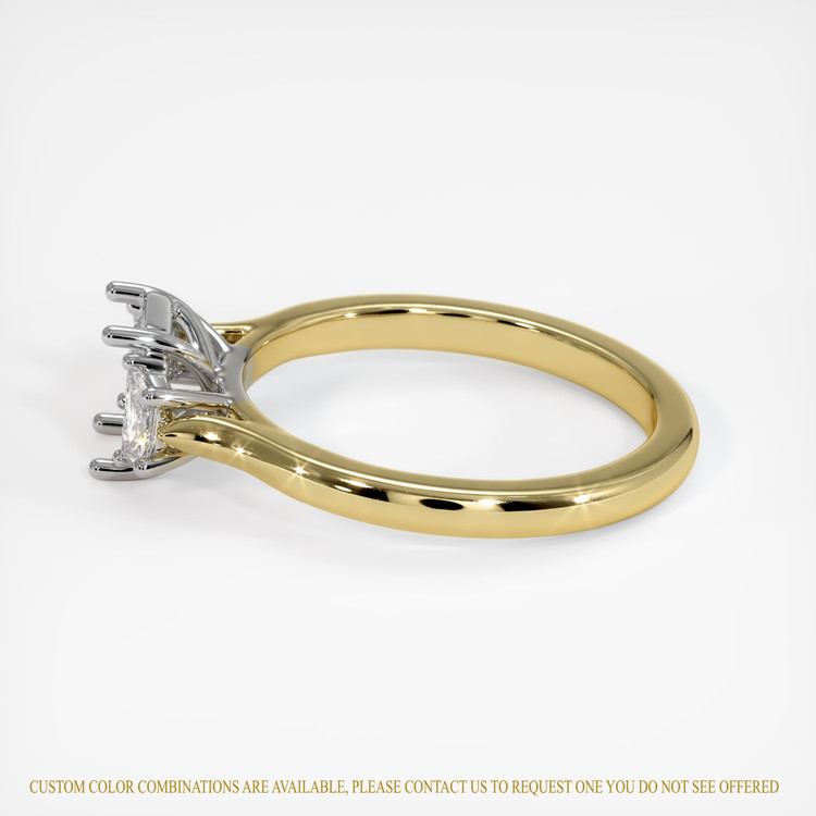 14K White & Yellow Three Stone Ring Setting