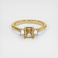 10K Yellow Gold Three Stone Ring Setting Image