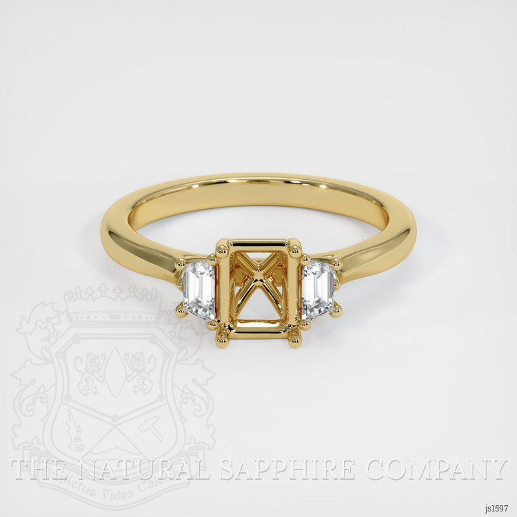 10K Yellow Gold Three Stone Ring Setting