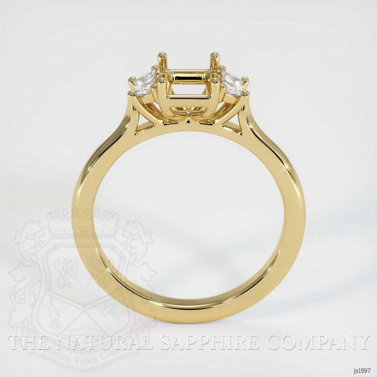 14K Yellow Gold Three Stone Ring Setting