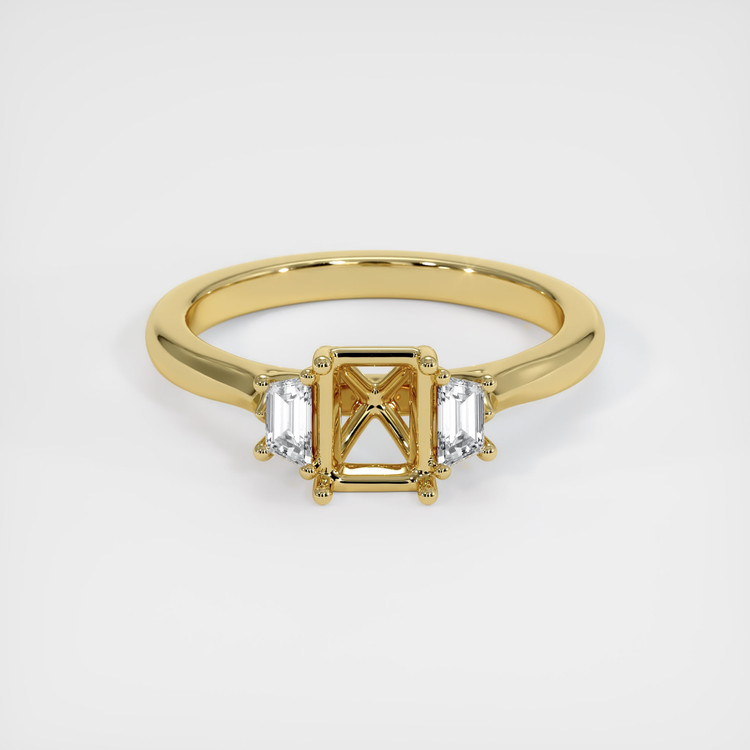 18K Yellow Gold Three Stone Ring Setting
