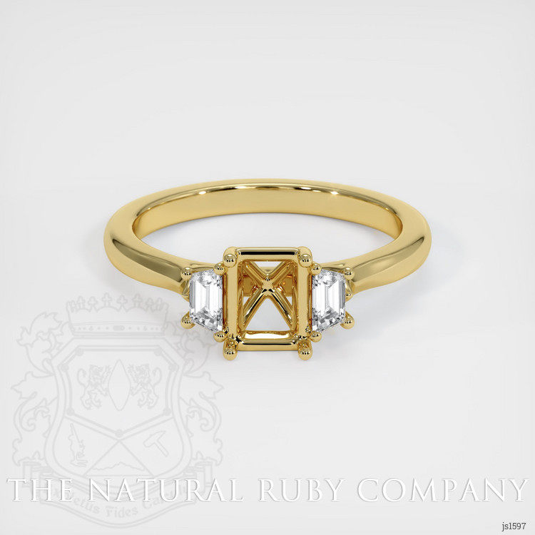 18K Yellow Gold Three Stone Ring Setting