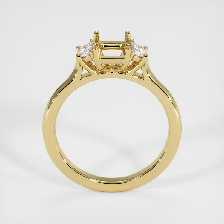 18K Yellow Gold Three Stone Ring Setting