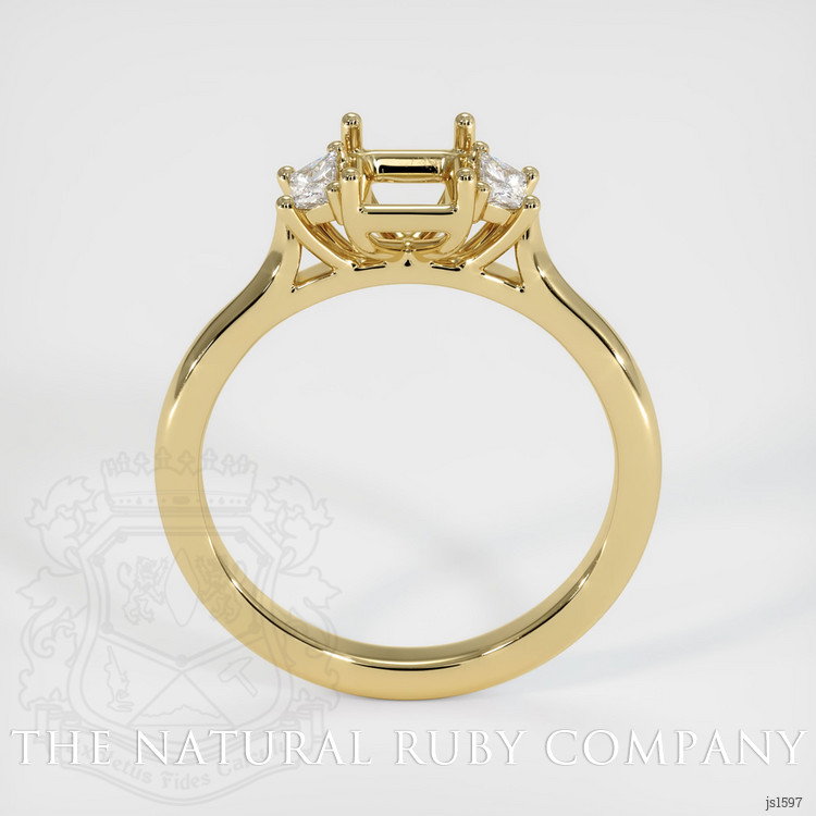 18K Yellow Gold Three Stone Ring Setting