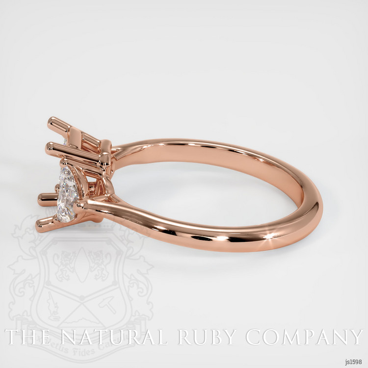 14K Rose Gold Three Stone Ring Setting