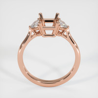 14K Rose Gold Three Stone Ring Setting Image