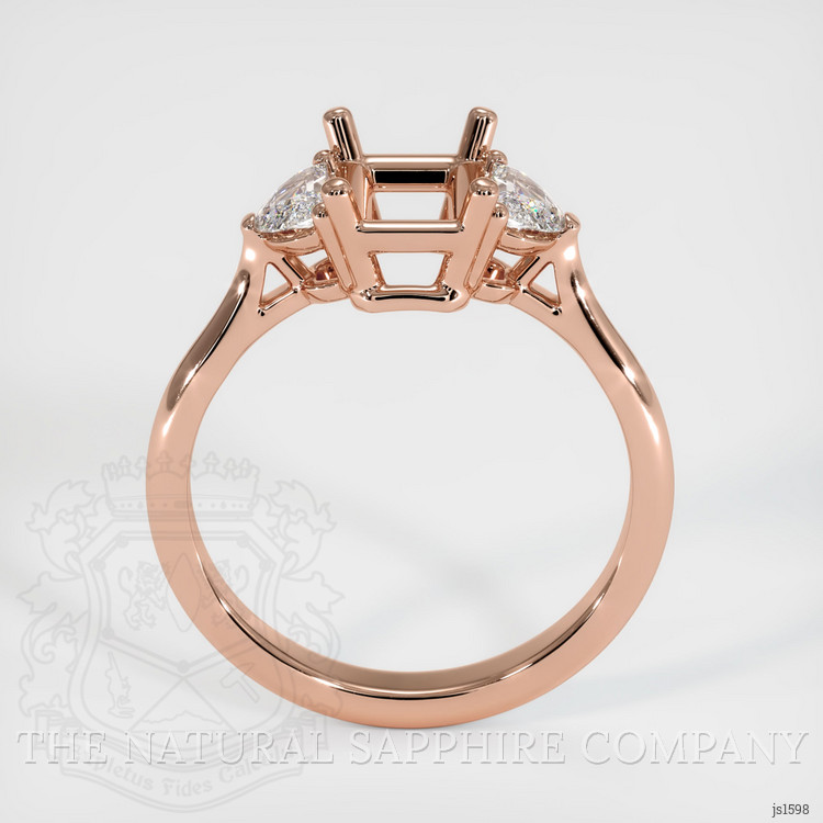 14K Rose Gold Three Stone Ring Setting