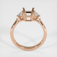 18K Rose Gold Three Stone Ring Setting Image