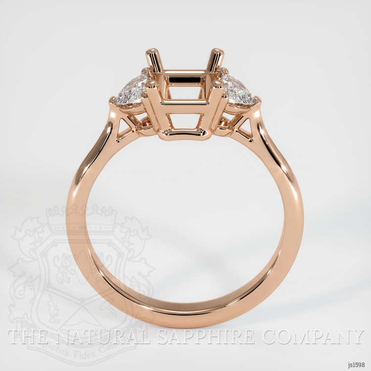 18K Rose Gold Three Stone Ring Setting