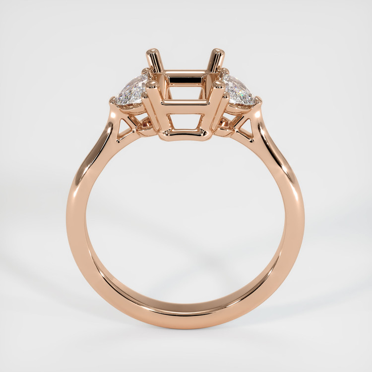 18K Rose Gold Three Stone Ring Setting