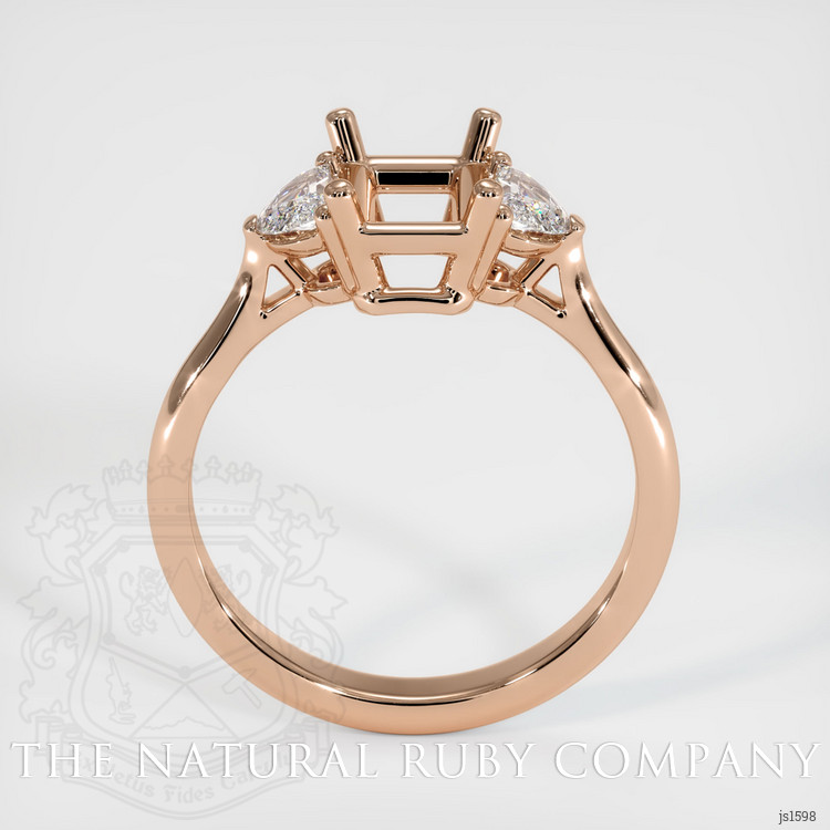 18K Rose Gold Three Stone Ring Setting