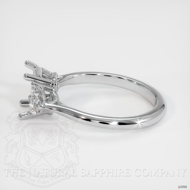 10K White Gold Three Stone Ring Setting
