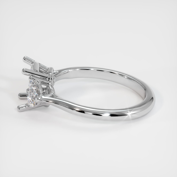 14K White Gold Three Stone Ring Setting