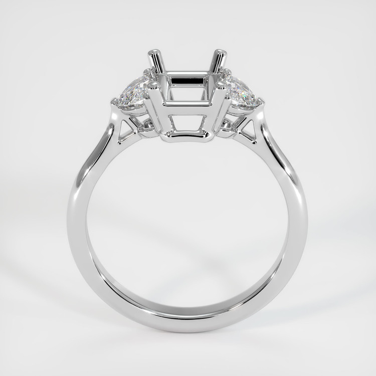 14K White Gold Three Stone Ring Setting