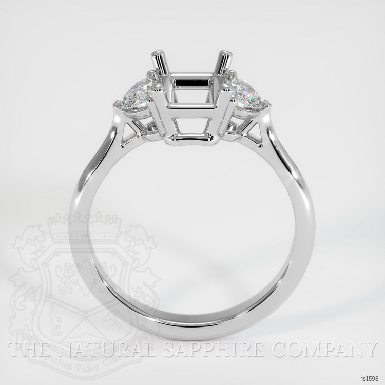 14K White Gold Three Stone Ring Setting