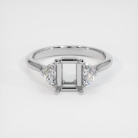 18K White Gold Three Stone Ring Setting Image