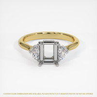14K White & Yellow Three Stone Ring Setting Image