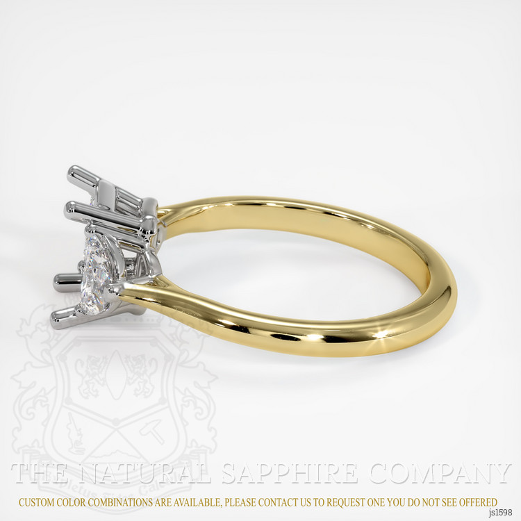 18K White & Yellow Three Stone Ring Setting