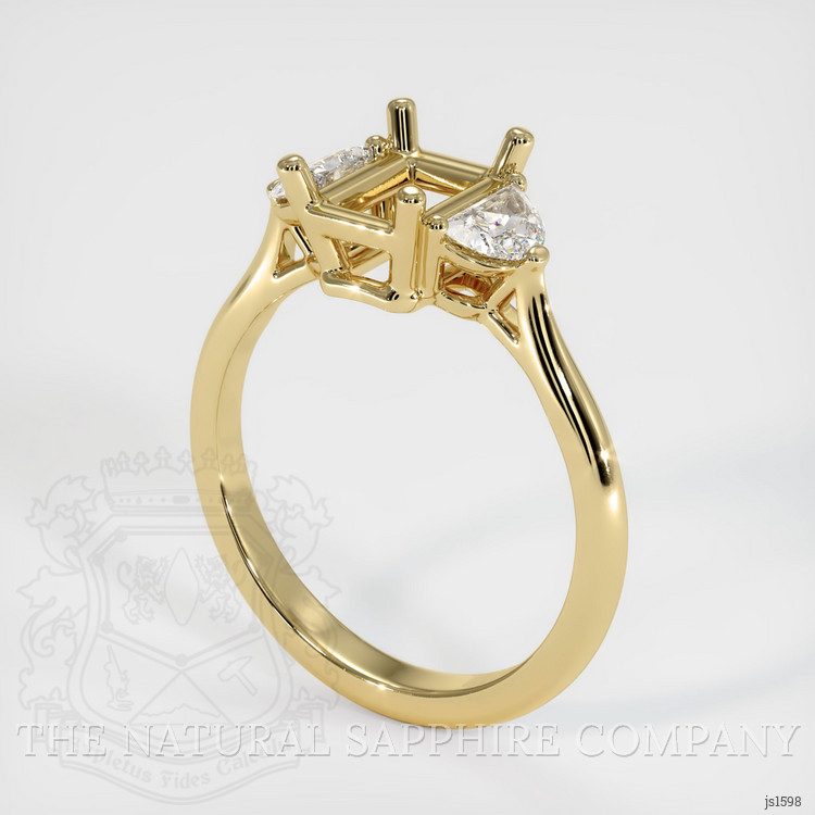 10K Yellow Gold Three Stone Ring Setting
