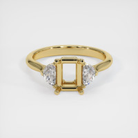14K Yellow Gold Three Stone Ring Setting Image