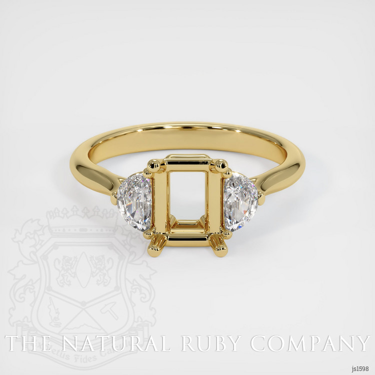 14K Yellow Gold Three Stone Ring Setting