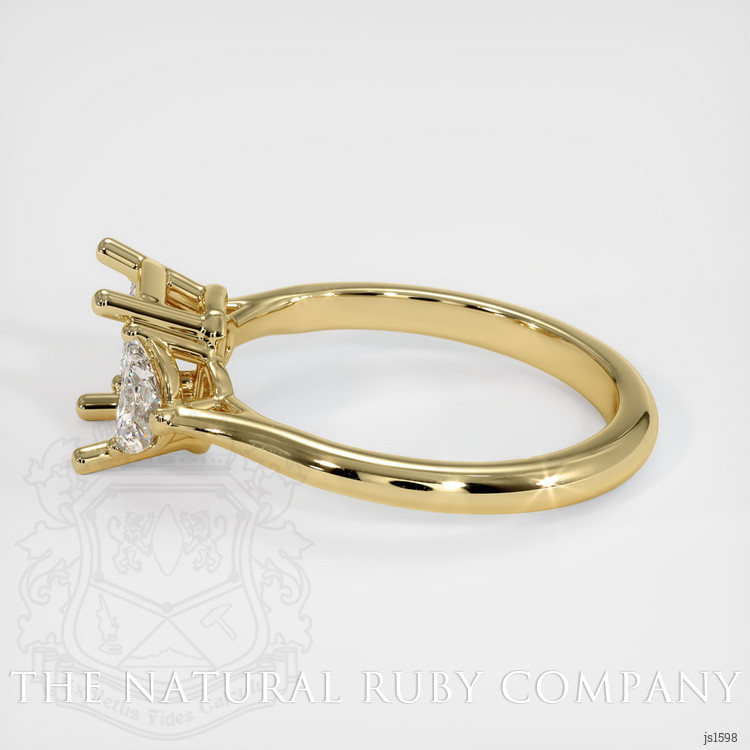 14K Yellow Gold Three Stone Ring Setting