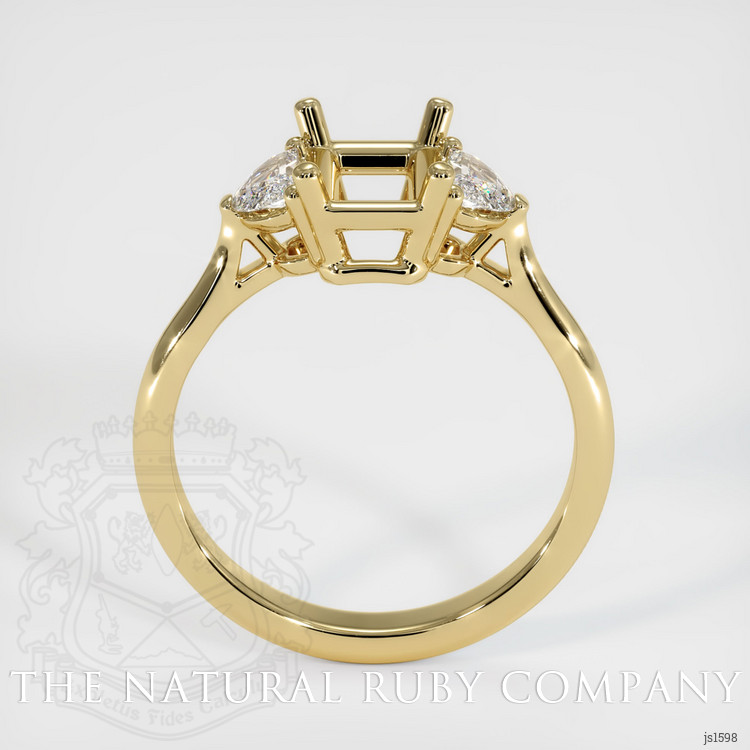14K Yellow Gold Three Stone Ring Setting