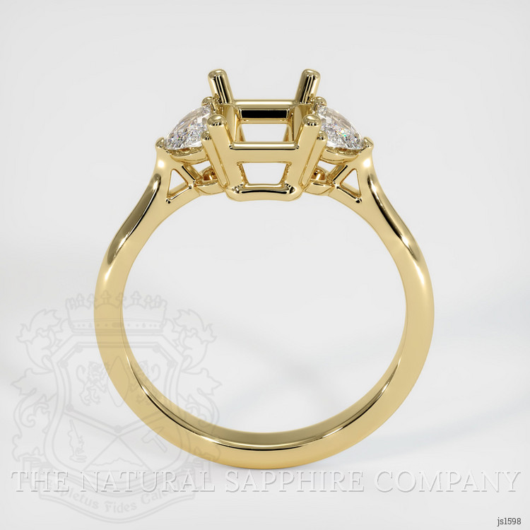 14K Yellow Gold Three Stone Ring Setting