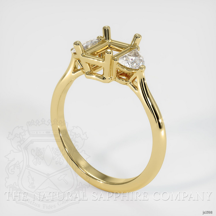 18K Yellow Gold Three Stone Ring Setting