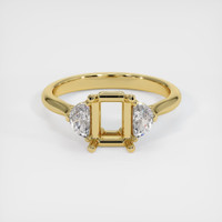 18K Yellow Gold Three Stone Ring Setting Image