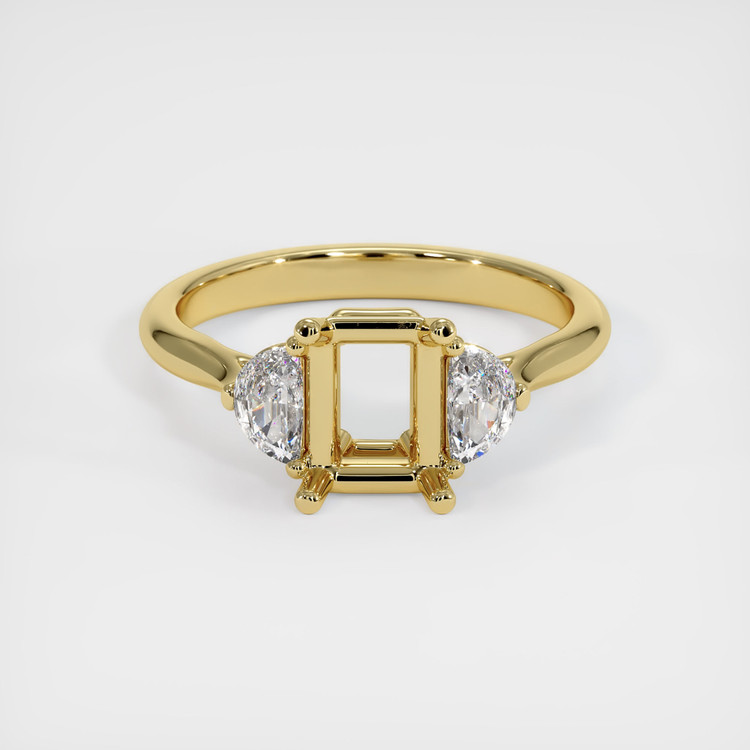 18K Yellow Gold Three Stone Ring Setting