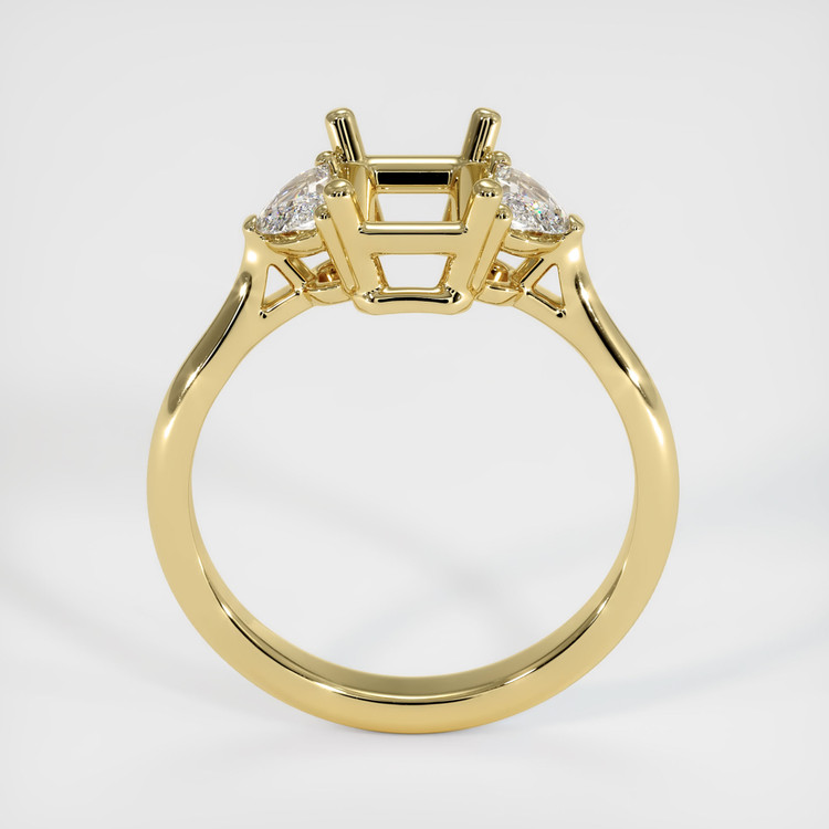 18K Yellow Gold Three Stone Ring Setting