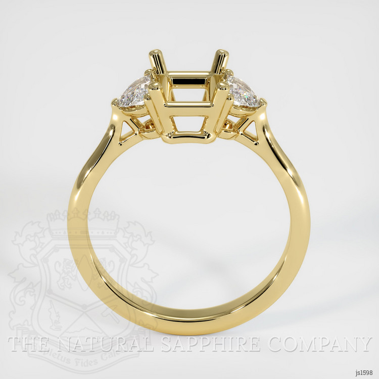 18K Yellow Gold Three Stone Ring Setting