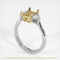14K Yellow & White Three Stone Ring Setting Video