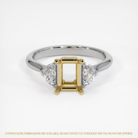 14K Yellow & White Three Stone Ring Setting Image