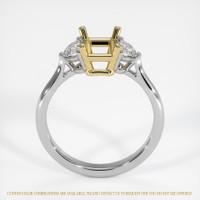 18K Yellow & White Three Stone Ring Setting Image