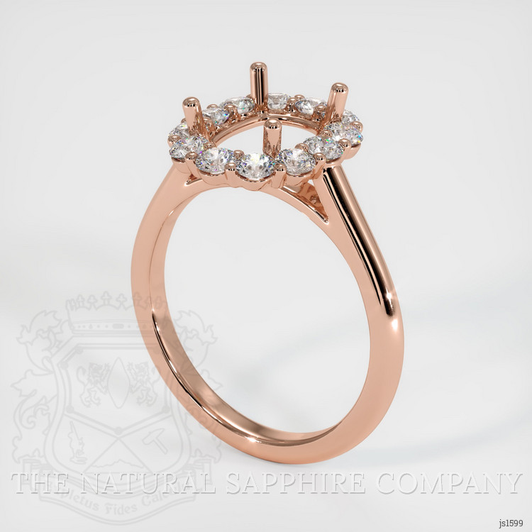 14K Rose Gold Halo Ring Setting