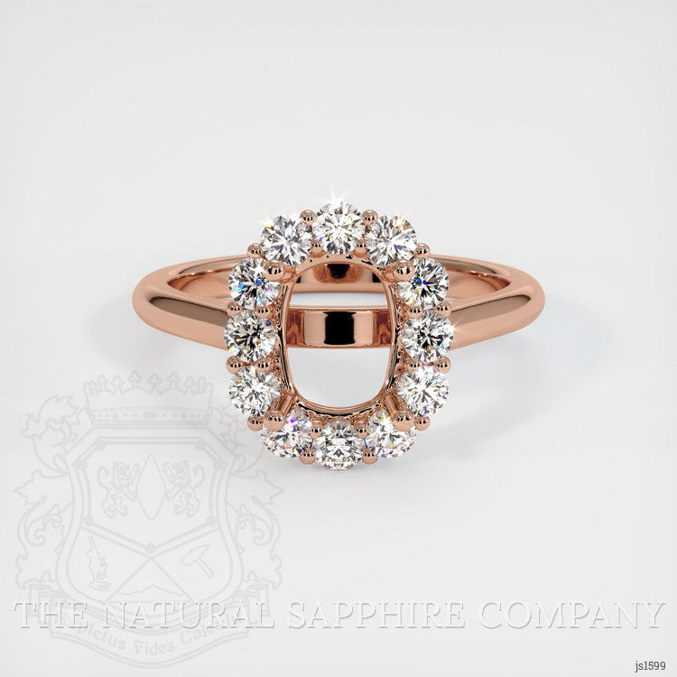 14K Rose Gold Halo Ring Setting