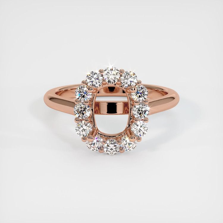 14K Rose Gold Halo Ring Setting