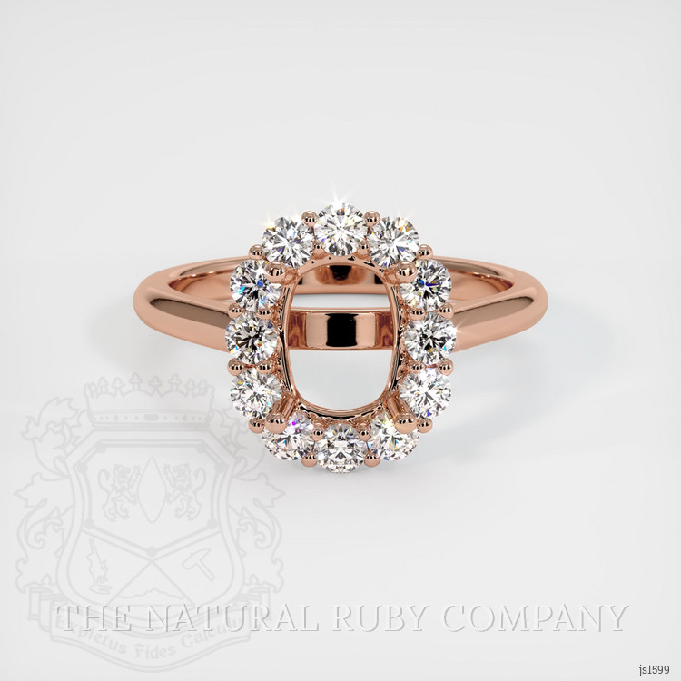 14K Rose Gold Halo Ring Setting