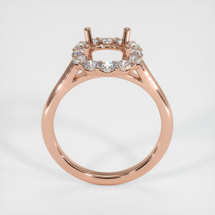 14K Rose Gold Halo Ring Setting