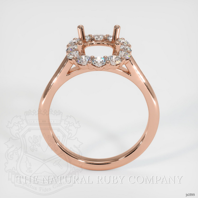 14K Rose Gold Halo Ring Setting