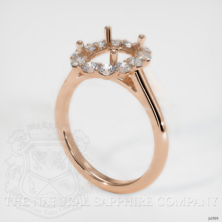 18K Rose Gold Halo Ring Setting