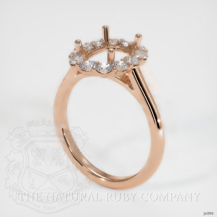 18K Rose Gold Halo Ring Setting