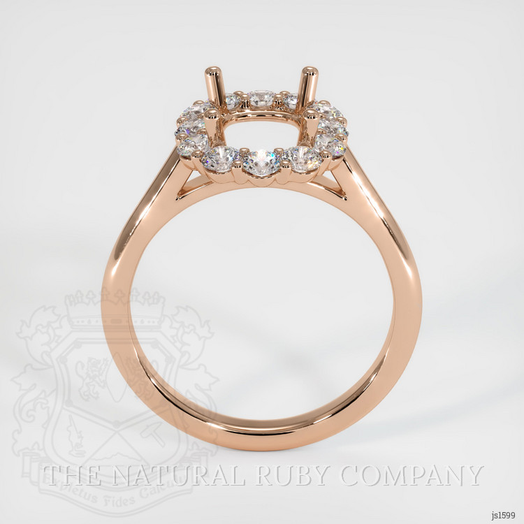 18K Rose Gold Halo Ring Setting