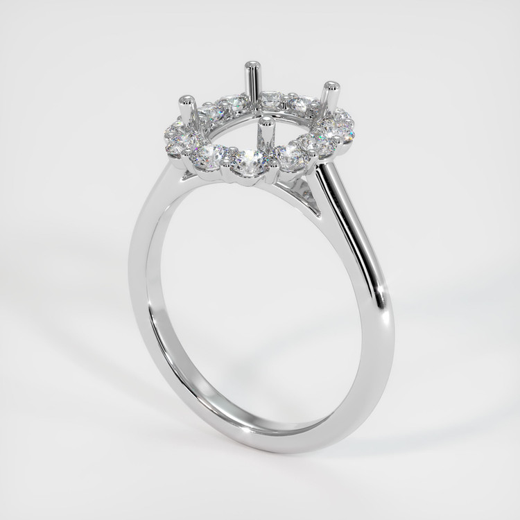 10K White Gold Halo Ring Setting