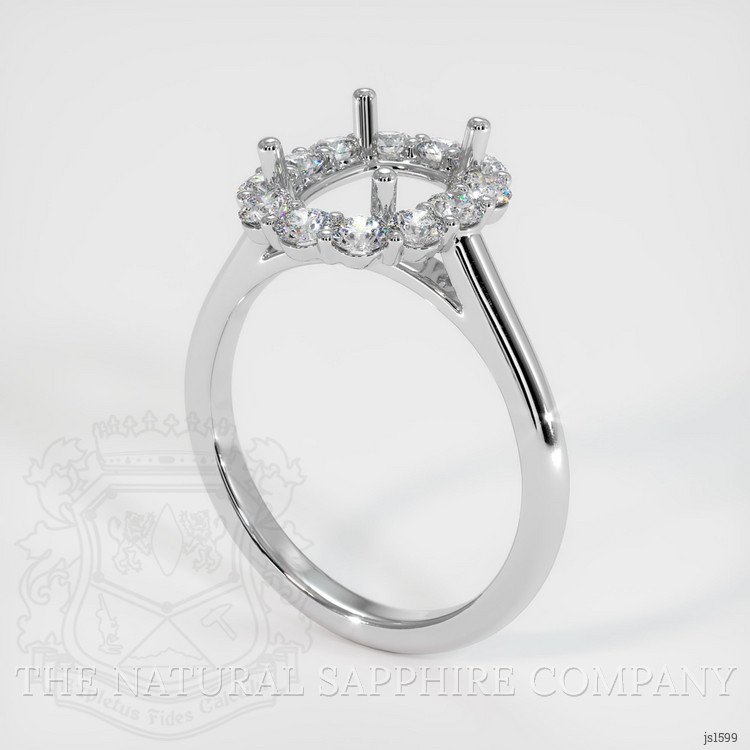 14K White Gold Halo Ring Setting