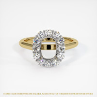 14K White & Yellow Halo Ring Setting Image